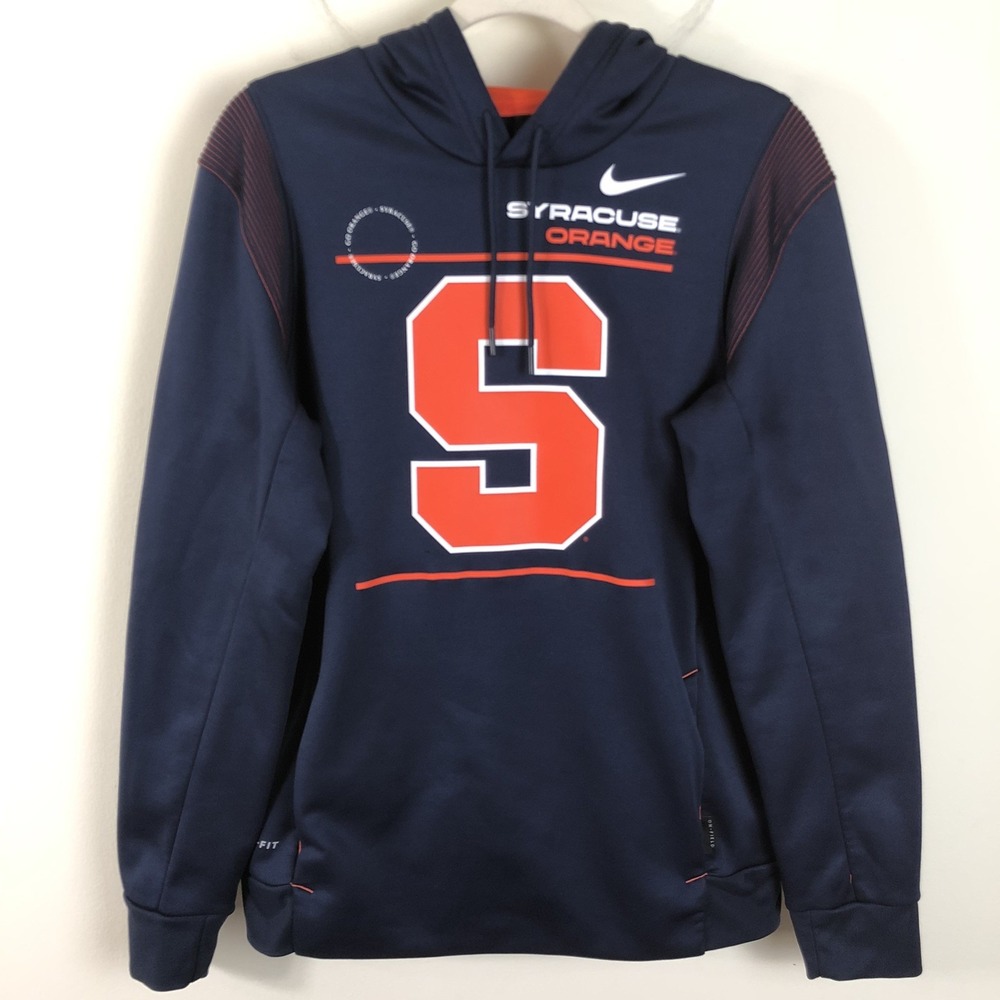 Syracuse Orange Nike Dri-Fit Hoodie Pullover Men's Sz M Navy Orange NCAA Sports